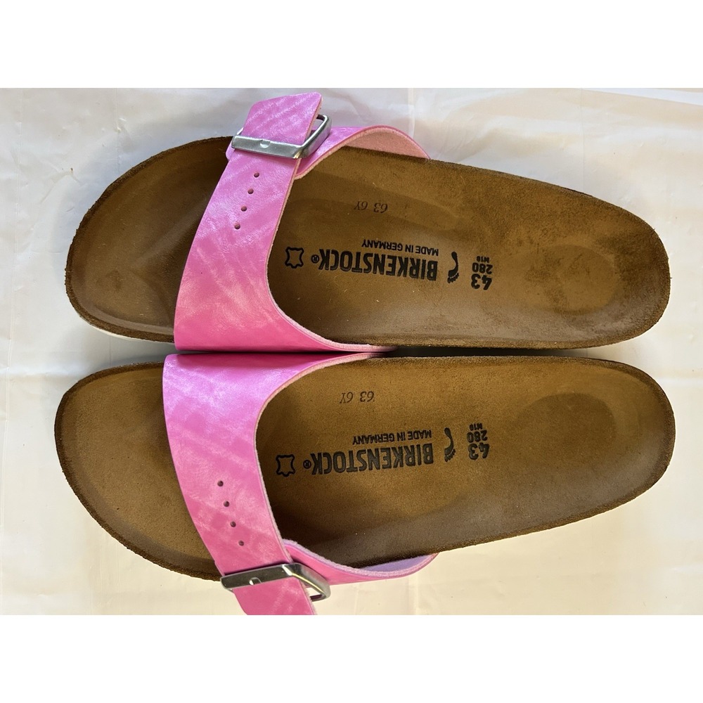 Birkenstock Unisex New w/ Box Shiny Check Rose W‎ 12-12.5  M 10-10.5 Narrow - Picture 2 of 7